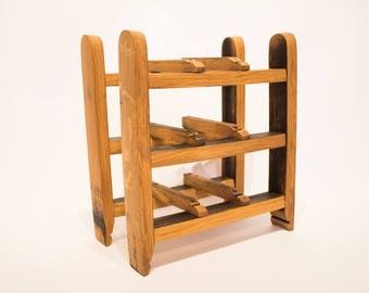 Hand crafted Small Oak, Scotch Whisky Barrel Stave Bottle Rack