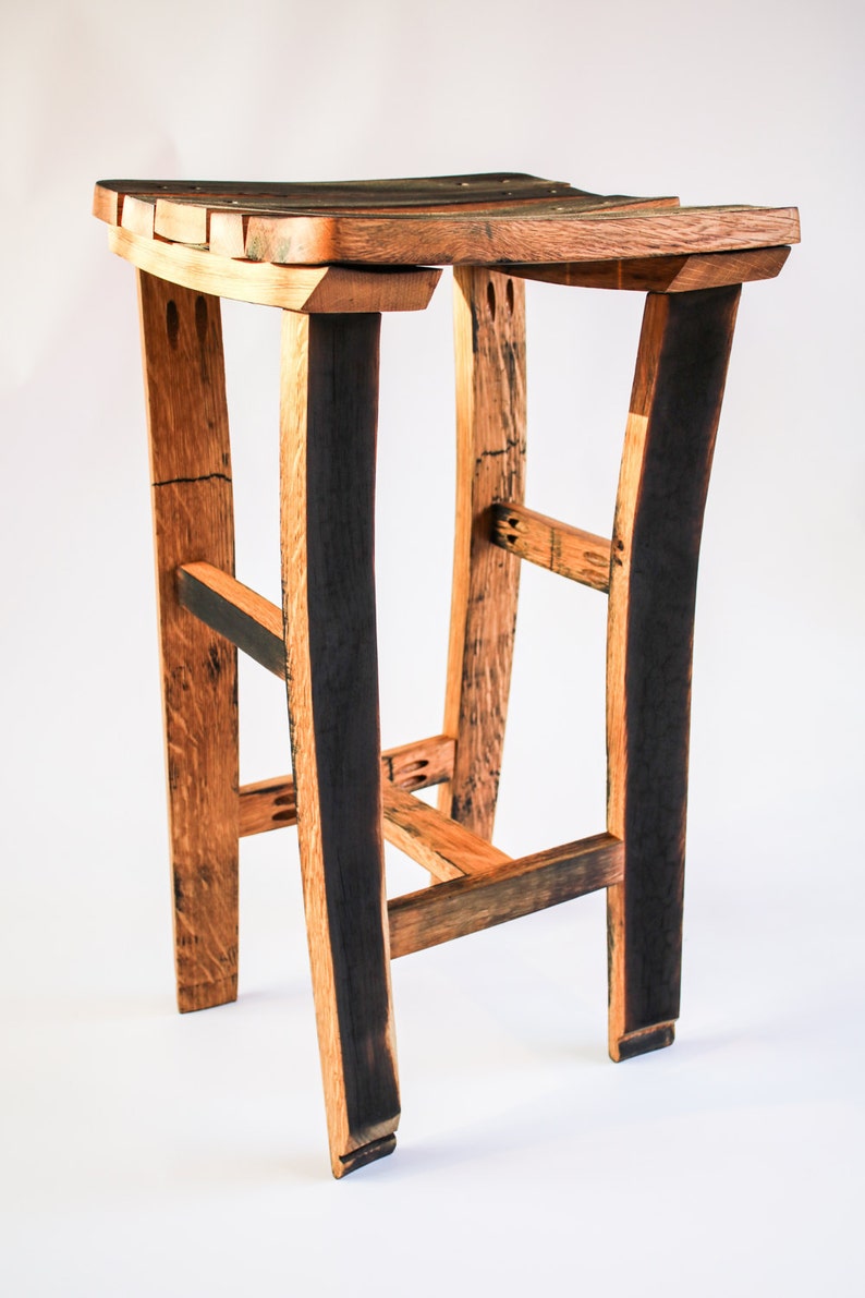 Hand crafted Oak, Scotch Whisky barrel stave bar/kitchen stool image 1