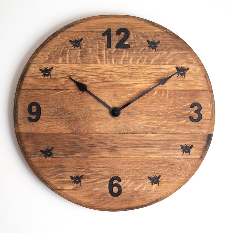 Oak Scotch Whisky Barrel lid Farmhouse Wall clock with Etsy