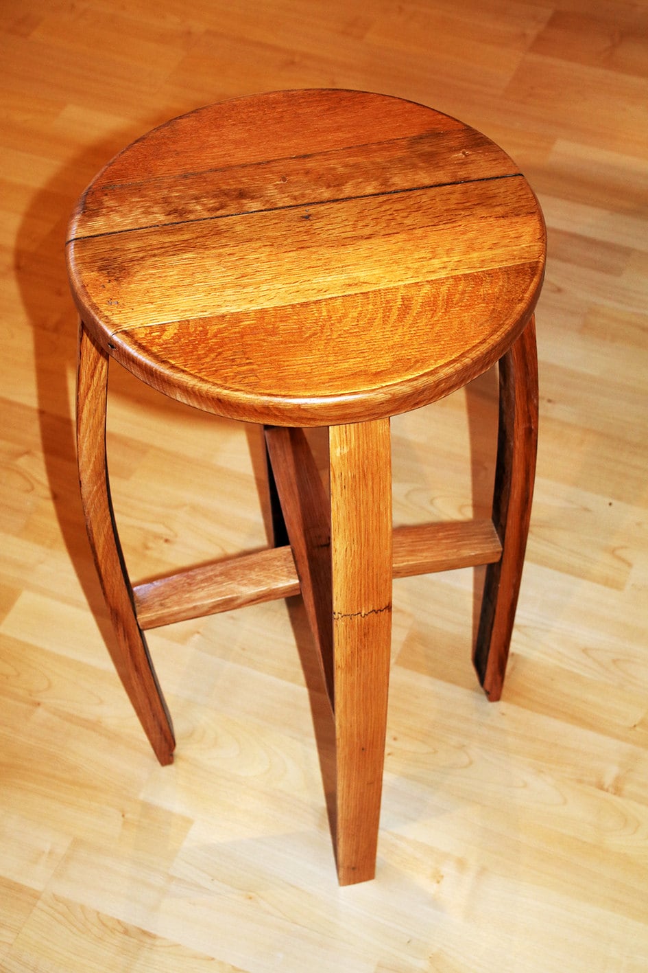 Oak Bar/kitchen Stool Made From Reclaimed Scotch Whisky Etsy