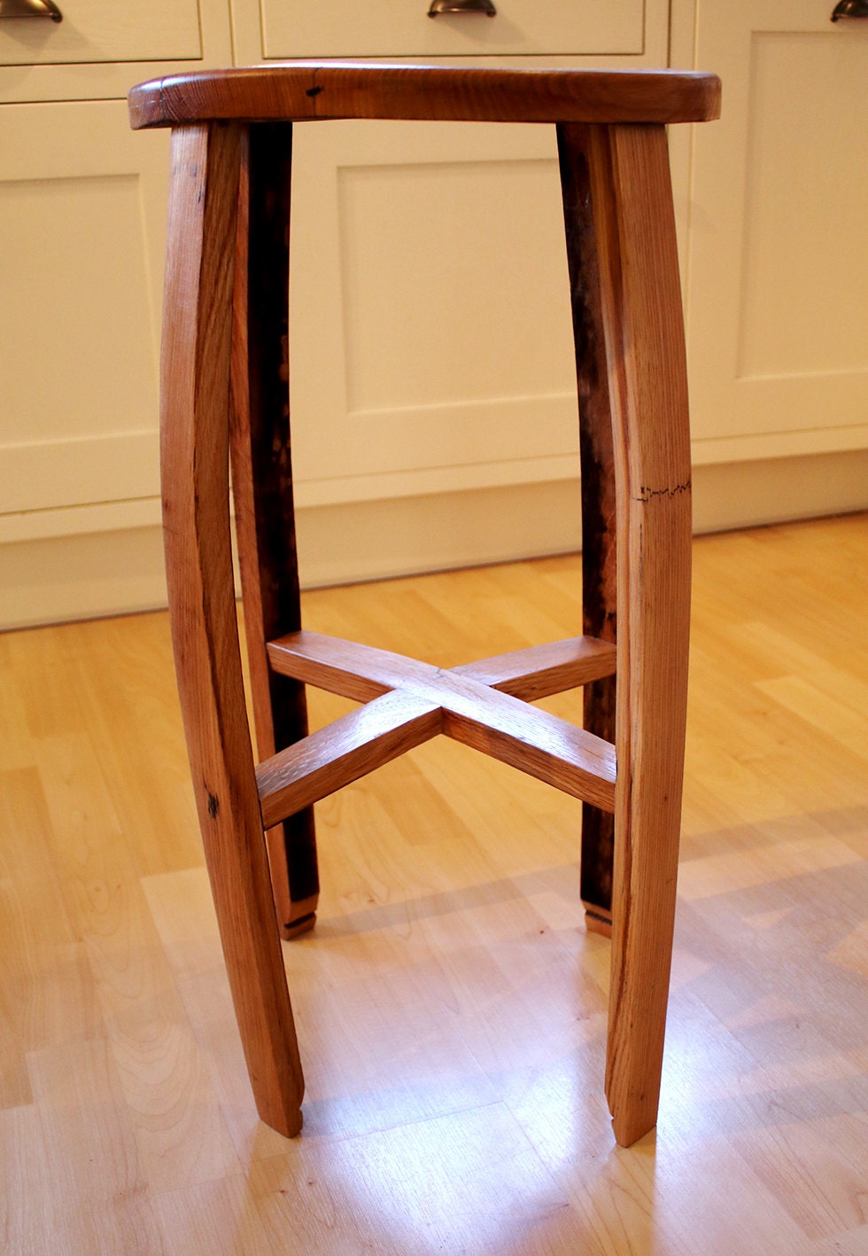 Oak Bar/kitchen Stool Made From Reclaimed Scotch Whisky Etsy