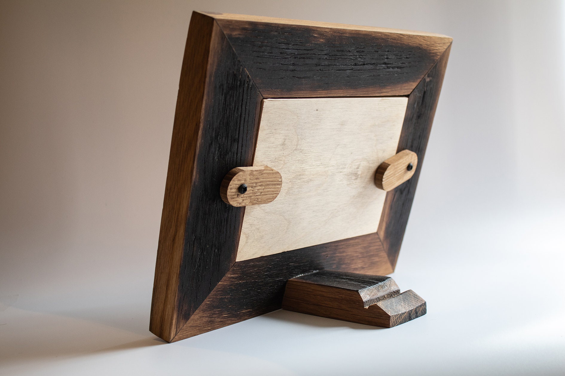 Hand Crafted Oak, Scotch Whisky Barrel Stave Photo Frame