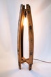Oak, Scotch Whisky Barrel Floor Lamp with hanging bulb 