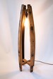 Oak, Scotch Whisky Barrel Floor Lamp with hanging bulb