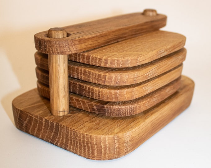Hand crafted Oak, Scotch Whisky Barrel Stave Coasters (Customizable)