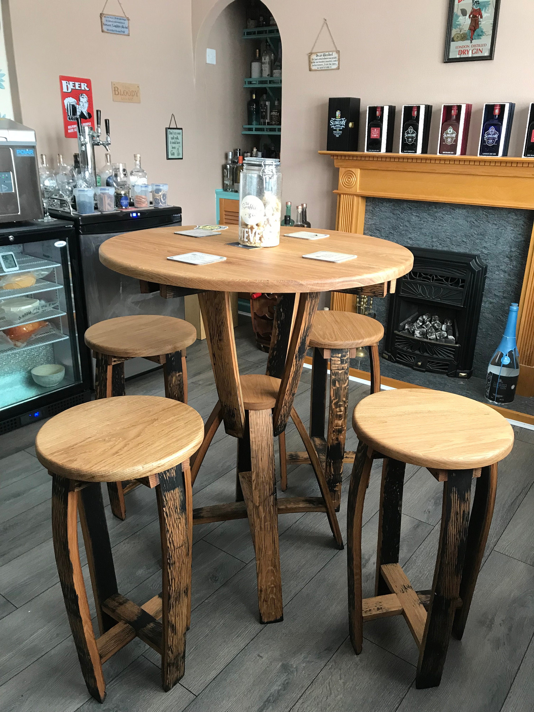 Oak Bar/kitchen Stool Made From Reclaimed Scotch Whisky Etsy
