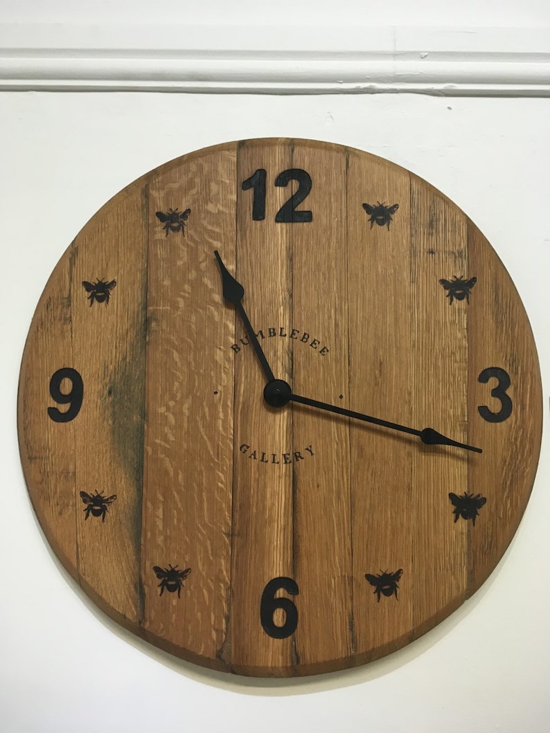 Oak Scotch Whisky Barrel lid Farmhouse Wall clock with Etsy