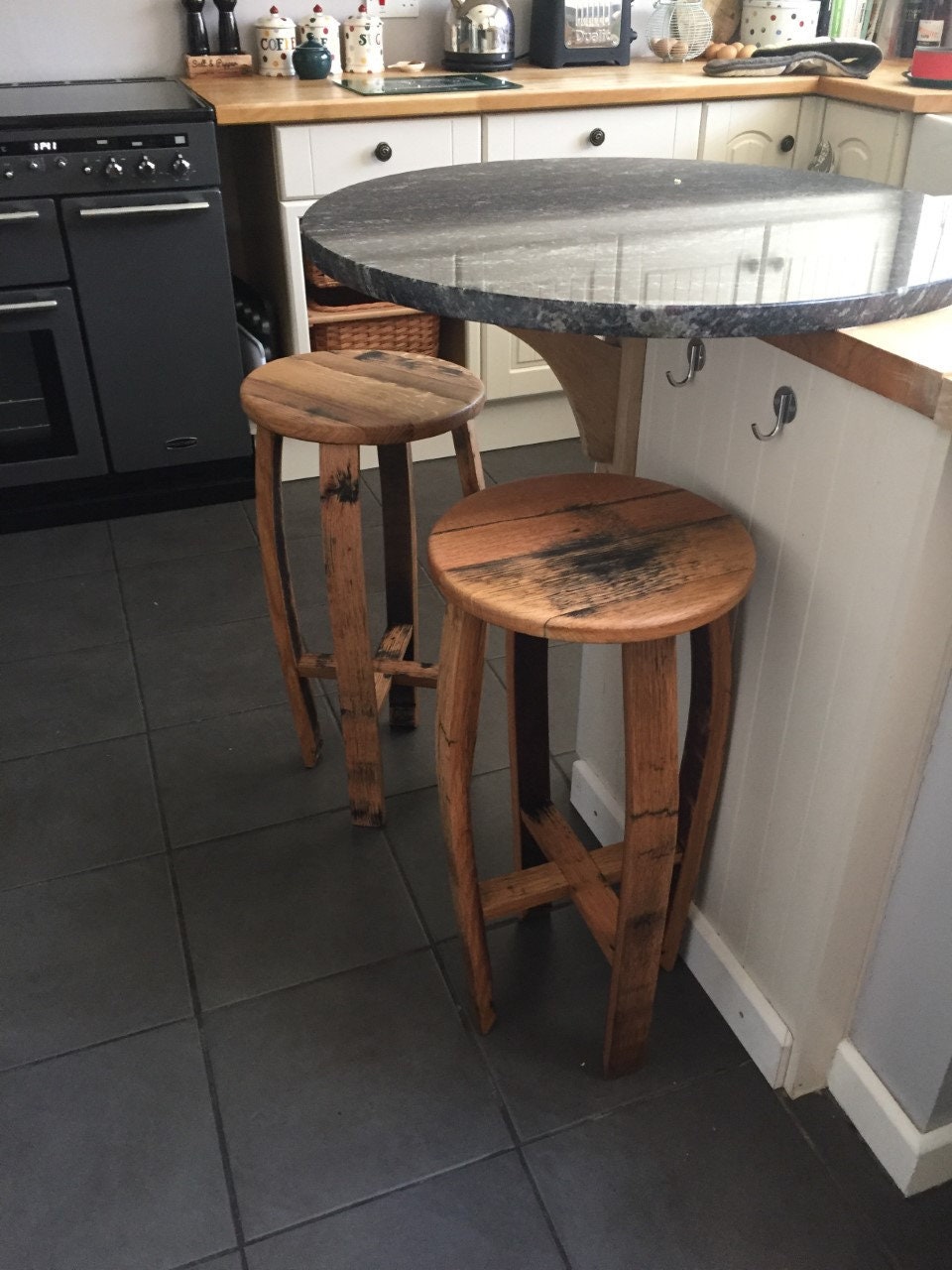 Oak Bar/kitchen Stool Made From Reclaimed Scotch Whisky Etsy
