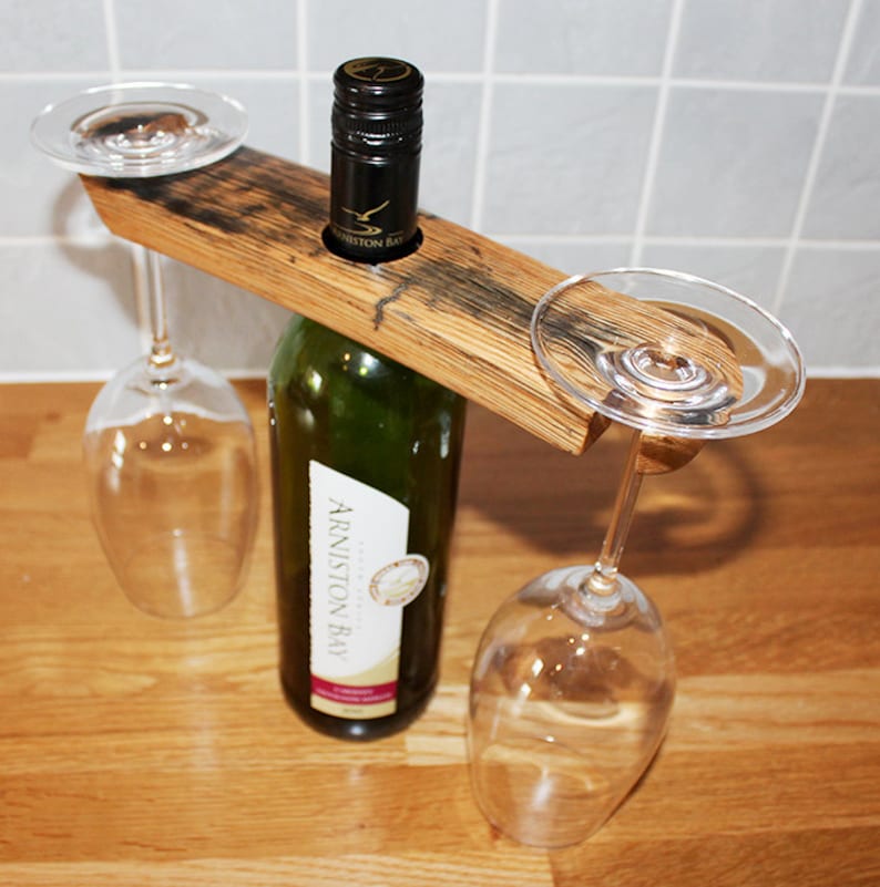 Scotch Whisky Barrel Stave Oak Wine Glass Caddy/holder Etsy