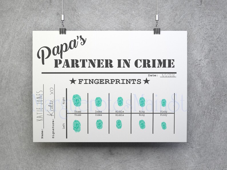 DIY Gift from Kids for Papa INSTANT Download Father's Day / Birthday Gift Printable Fingerprint Art image 1