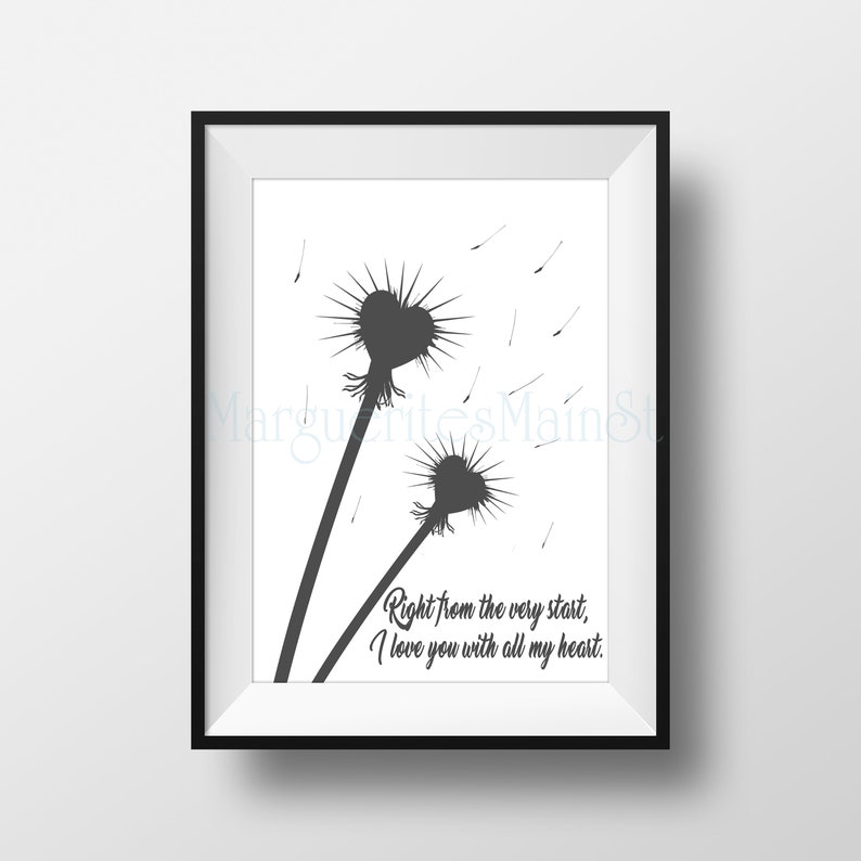 DIY Dandelion Fingerprint Art Valentine's Day Gift from Kids INSTANT Download Printable Handprint Art image 3