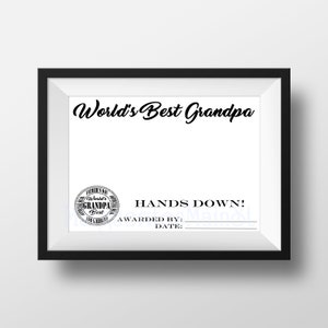 World's Best Grandpa Award DIY Keepsake For Dad from Kids Father's Day Gift INSTANT Download Fathers Day Printable Handprint Art image 3