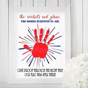 DIY 4th of July Fireworks Print, INSTANT Download Printable, Independence Day Handprint Art Fourth of July