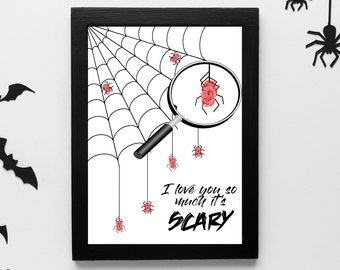 DIY Spider Fingerprint Art - Halloween Gift Kids - INSTANT Download Printable - Handprint Art