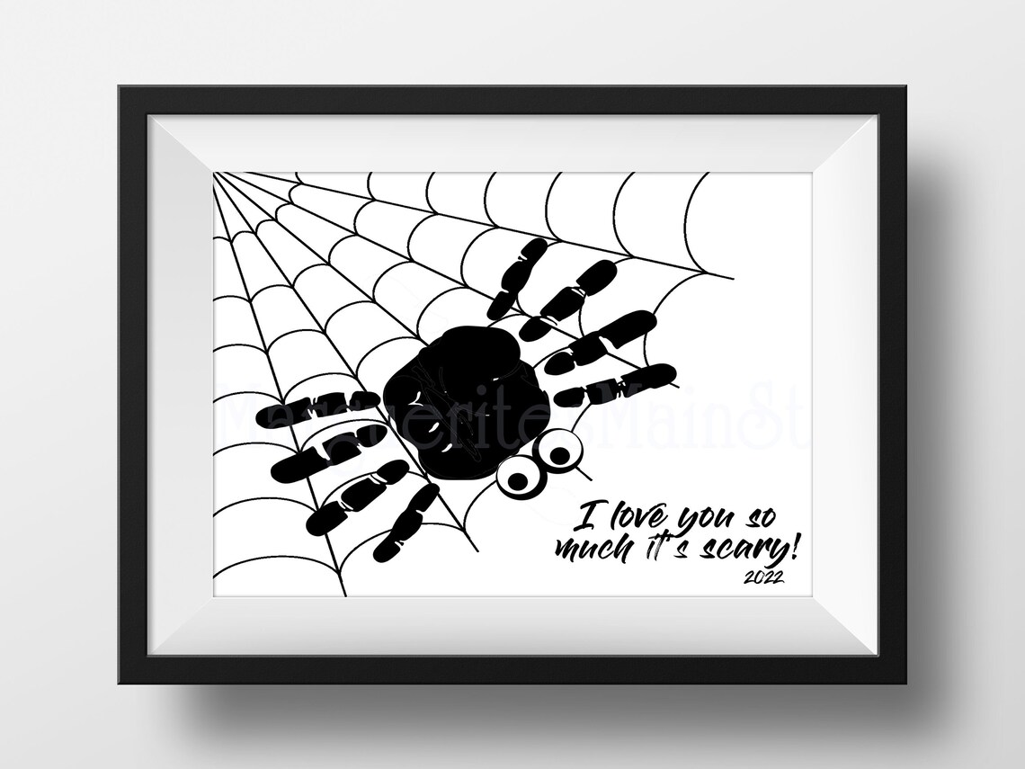 DIY Spider Handprint Art Halloween Gift Kids INSTANT - Etsy