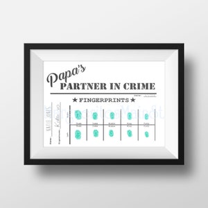 DIY Gift from Kids for Papa INSTANT Download Father's Day / Birthday Gift Printable Fingerprint Art image 2