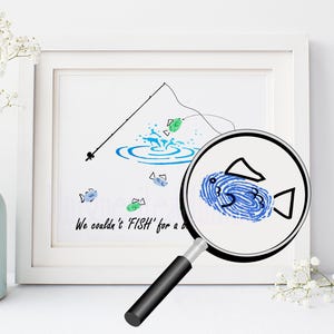Grandpa, DIY Fishing Father&#39;s Day Gift from Kids,  INSTANT Download Fathers Day Printable, Handprint Art, Watercolor Art