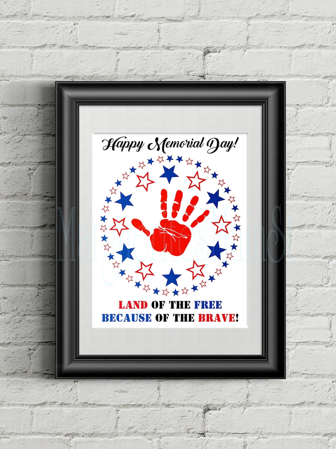 Happy Memorial Day  Red White Blue Handprint Craft  DIY