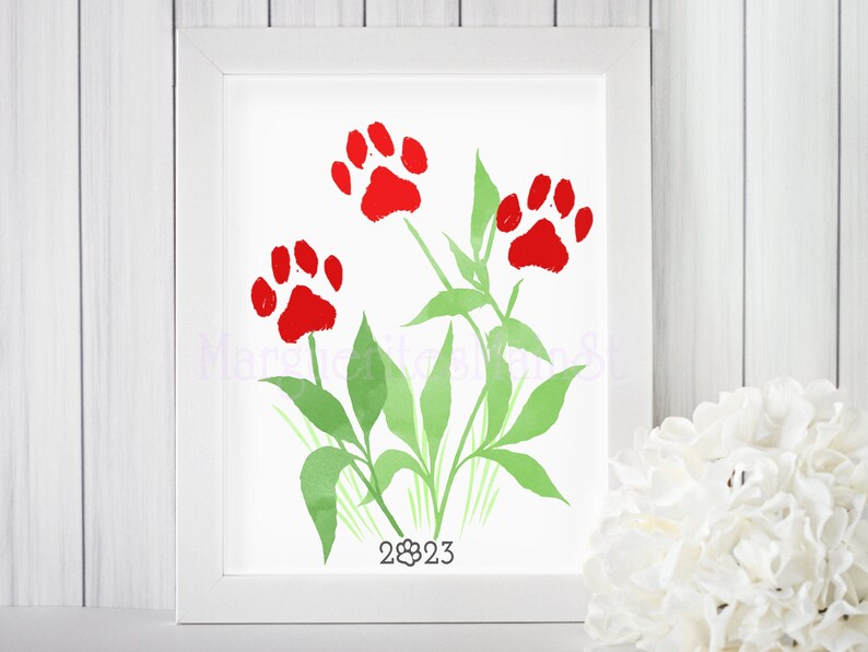 DIY Paw Print Art Paw Flowers Gift From Dog Gift for Pet - Etsy