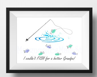 DIY Father's Day Gift For Grandpa from Kids - INSTANT Download Fathers Day Printable - Handprint Art - Watercolor Art