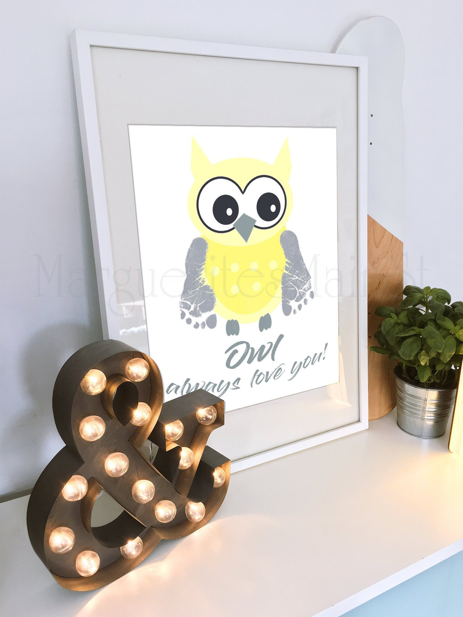 DIY Footprint Owl - Gift from Baby - Gift for New Mom - Baby Shower Gift - INSTANT Download Printabl