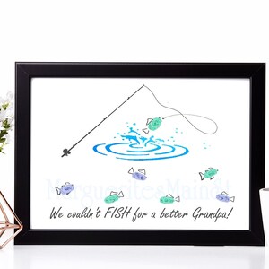 Regalo del día del padre DIY para el abuelo de los niños - Descarga INSTANTÁNEA Día del padre imprimible - Arte de huellas dactilares - Arte de acuarela