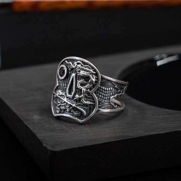 Samurai ring inspired by Hagakure, Sterling silver, Oringo jewelry, made in Ukraine