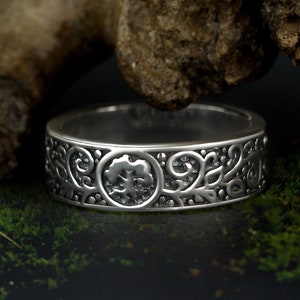 Four Elements Earth ring, Sterling silver, Oringo Celtic jewelry, made in Ukraine