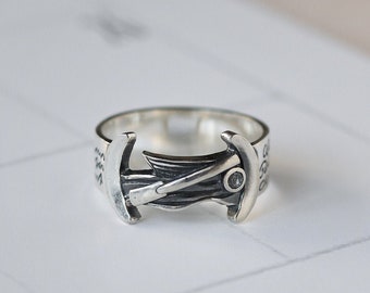 The Moon and the Boat ring, Sterling silver, Oringo meaningful jewelry, made in Ukraine, gemstone ring, wanderlust jewelry