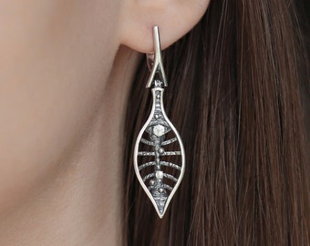 Sterling Silver Filigree Dangle Earrings 925 Modern Branch Pattern Silver Shield Earrings 925 Silver Dangle Sterling Pierced Earrings 925