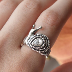 Snail silver ring, Oringo meaningful jewelry, Sterling silver, made in Ukraine image 1