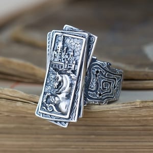 Magic Unicorn ring Sterling silver, inspired by The Chronicles of Amber, Oringo meaningful jewelry, made in Ukraine