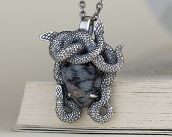 Medusa-hänge i sterlingsilver: Jaspis & Orm Gorgo-smycken