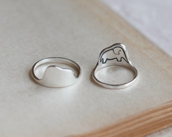 Silver couples rings inspired by The Little Prince, two A Hat or a Boa? rings, 2 RINGS SPECIAL OFFER