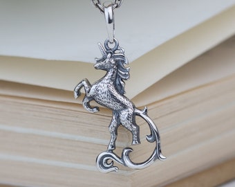 Unicorn pendant, Sterling silver, Oringo fantasy jewelry, made in Ukraine