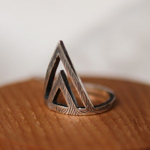 Tribal Spade ring, Sterling silver, Oringo meaningful jewelry, made in Kharkiv, Ukraine