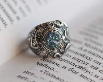 Nautilus ring inspired by Jules Verne, Sterling silver, Oringo fantasy jewelry, made in Ukraine