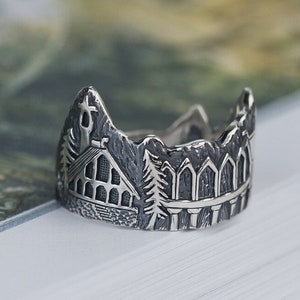 Rivendell Ring, Sterling Silber, Oringo bedeutungsvoller Schmuck, hergestellt in der Ukraine