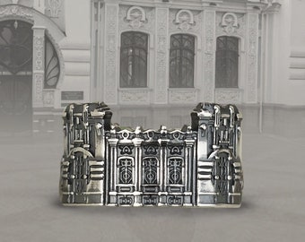 Kropyvnytskyi History Museum ring, Sterling silver, Oringo Ukrainian cities jewelry, made in Ukraine