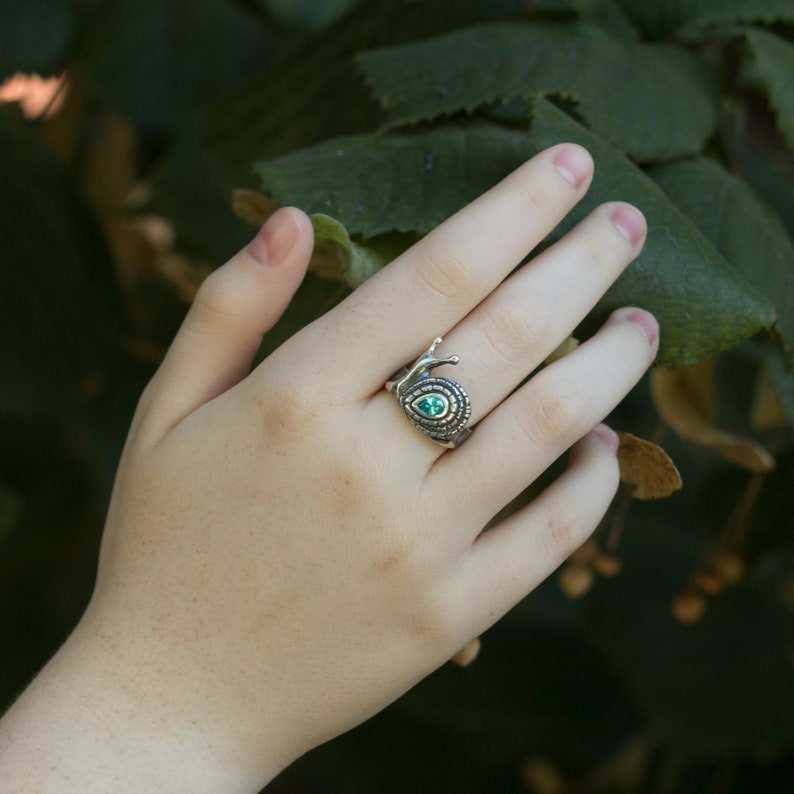 Snail silver ring, Oringo meaningful jewelry, Sterling silver, made in Ukraine image 2