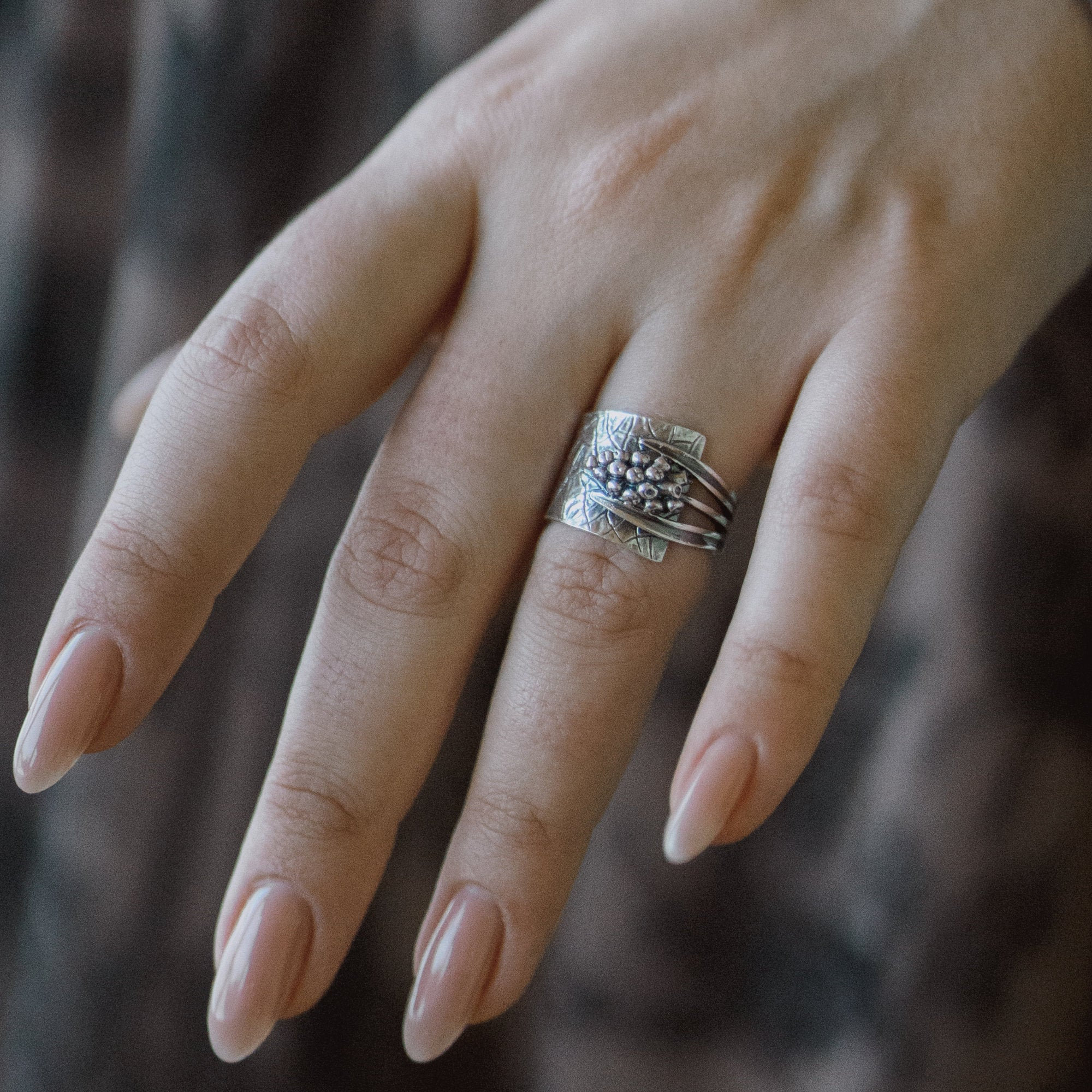 925 silver flower wrap around ring solid sterling silver Etsy