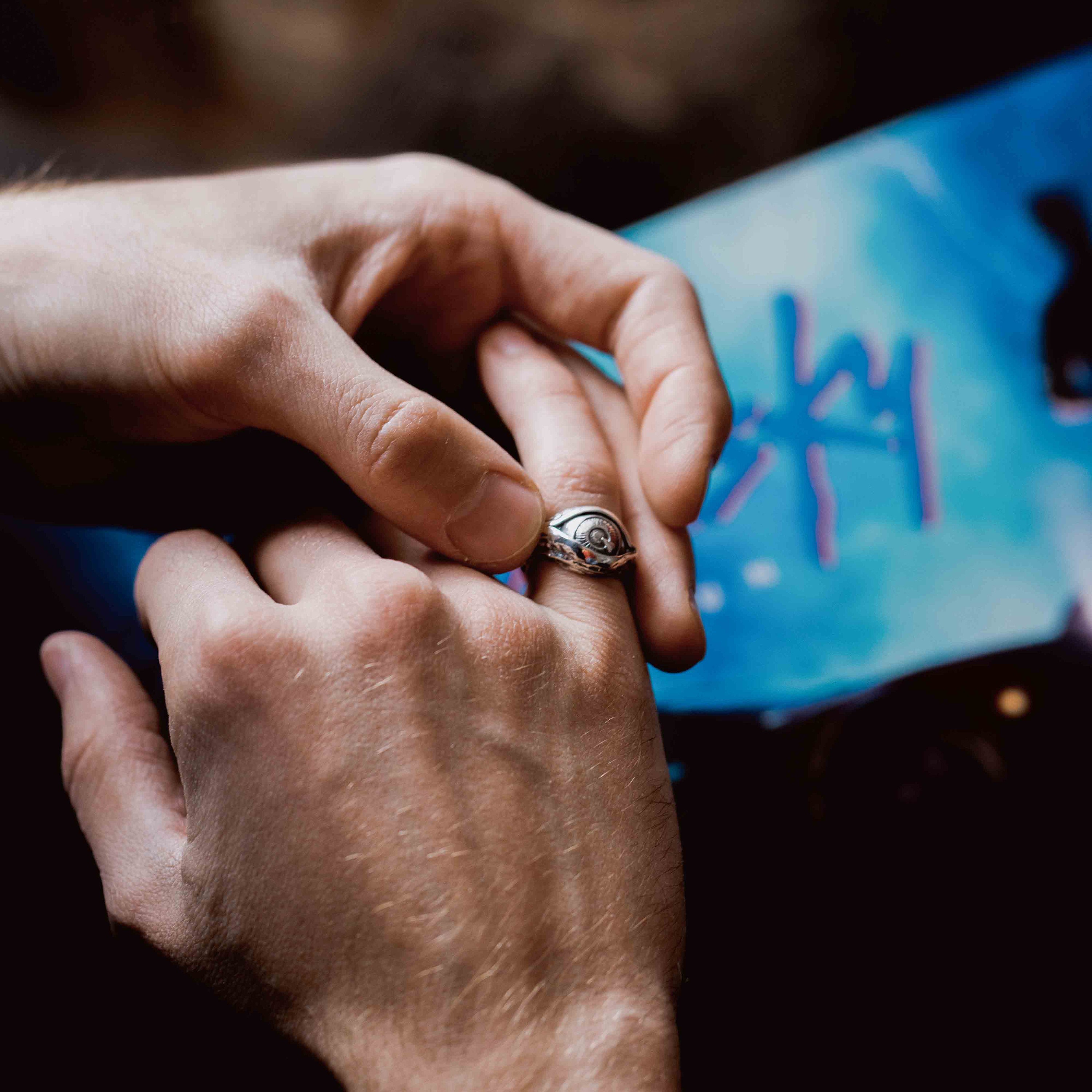 Anello A Forma Di Occhio, Anello A Bulbo Oculare, In Argento Sterling, Anello A Forma Di Terzo Occhio All'ingrosso Per Il Tuo Negozio - Foto 4