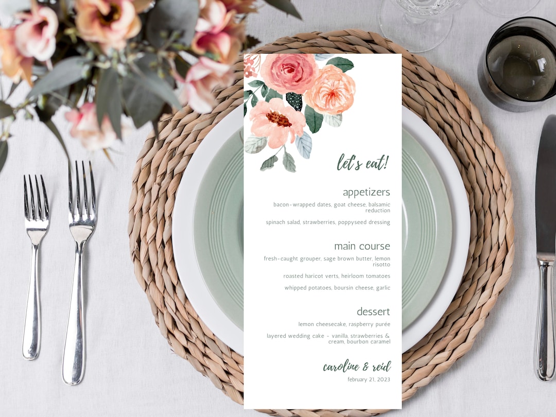 Image 4 for Rehearsal Dinner Menu Template
