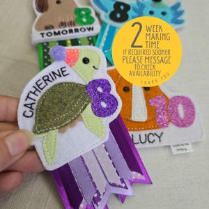 Personalised Turtle Birthday Badge