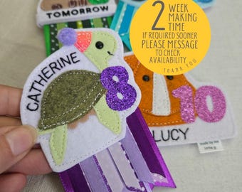 Personalised Turtle Birthday Badge