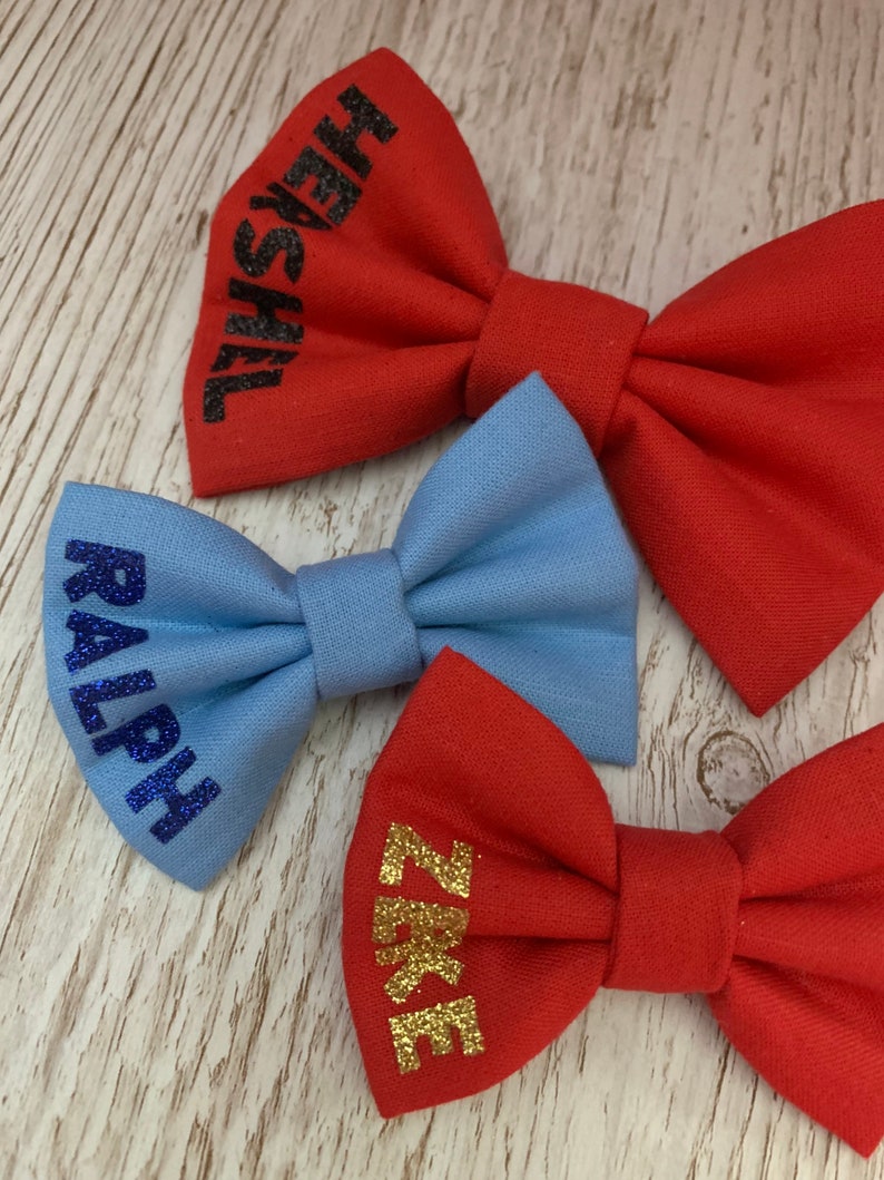 Personalised dog bow tie, dog bow, dog bow tie, initial dog bow, initial dog bow tie, collar bow, pet bow tie, image 10