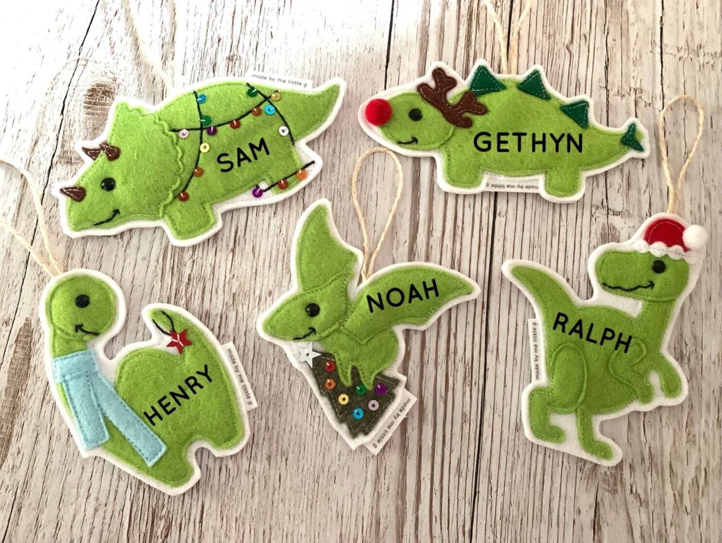 Dinosaur Christmas tree decorations | Etsy