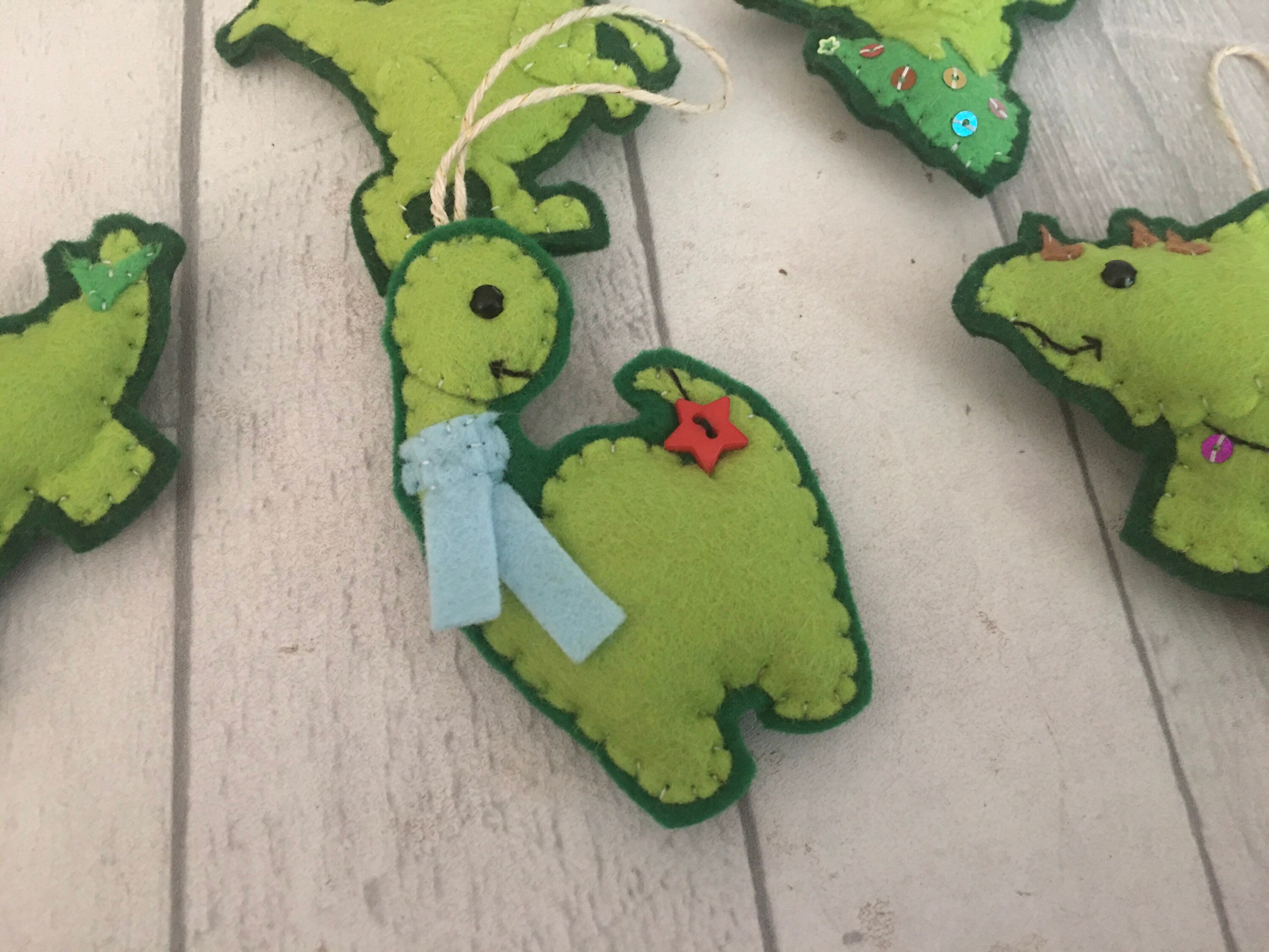 Dinosaur Christmas tree decorations Etsy