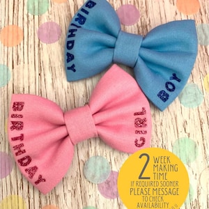 Pajarita de cumpleaños para perro: pajarita pequeña de algodón para collar de mascota