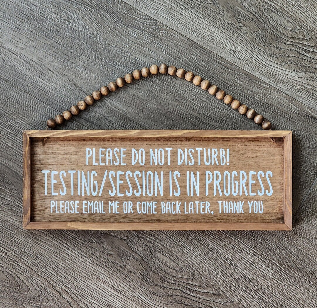 Testing/session is in Progress Farmhouse Rustic Wood Plaque Office Door ...